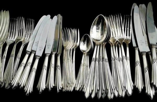 Sterling silver flatware set