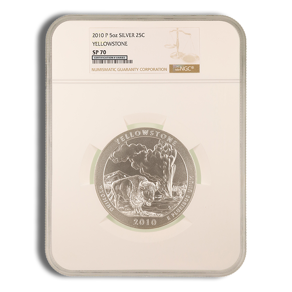 2010-P 5 oz ATB Yellowstone Silver Coin NGC SP70 - PGS Gold And Coin