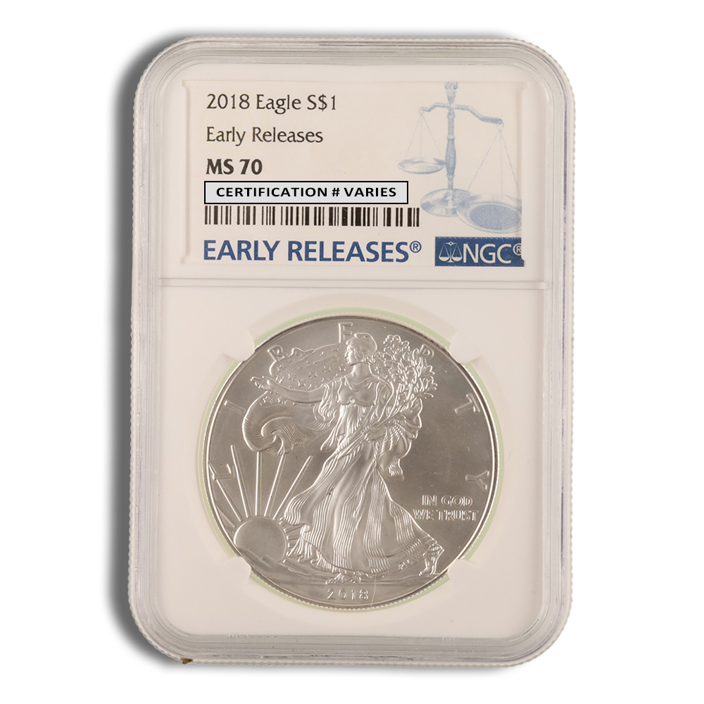 Early MS70 NGC シルバーイーグル 2018 Releases eBay | sale for Coins Bullion Silver 2018 Graded 70 MS Eagle American コレクション