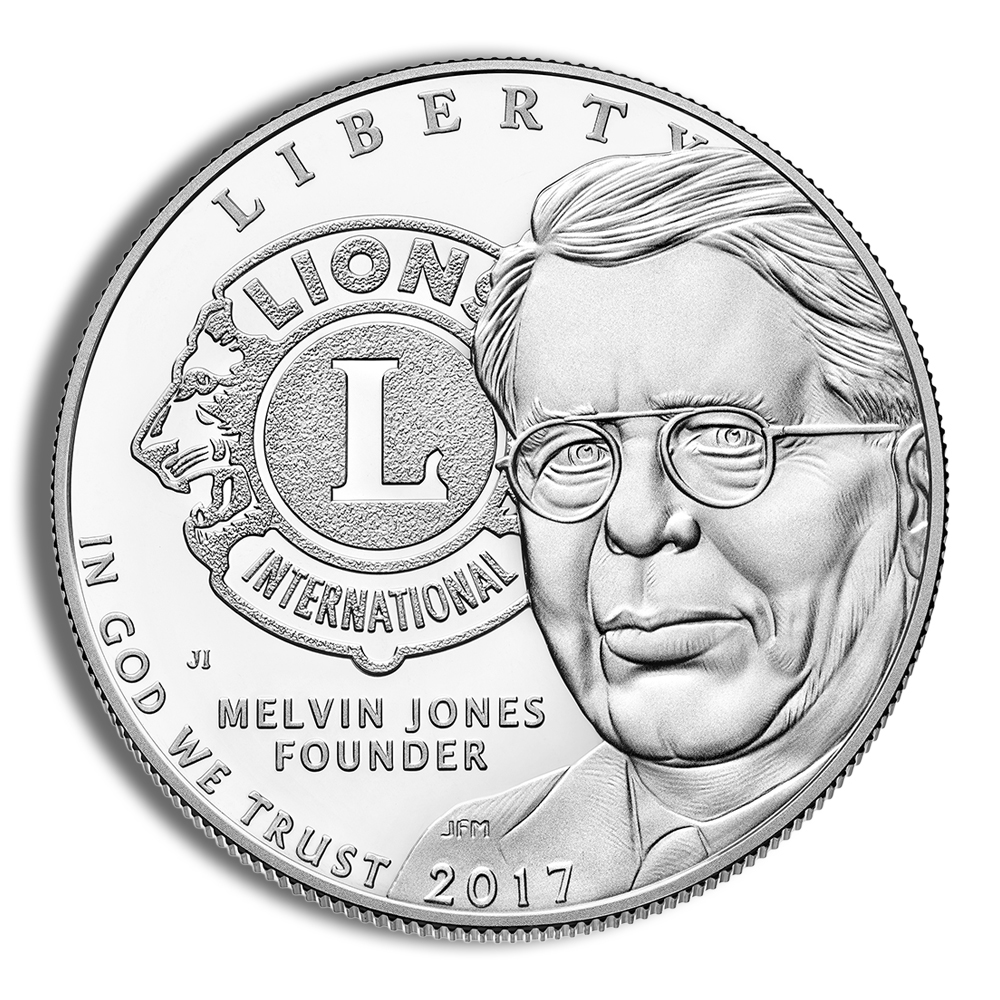 2017-P $1 Lions Club Centennial (Melvin Jones) Silver Commem