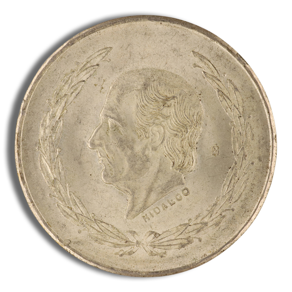 1951-1954 Mexico 5 Pesos Hidalgo Silver Coin (Avg Circ) - PGS Gold