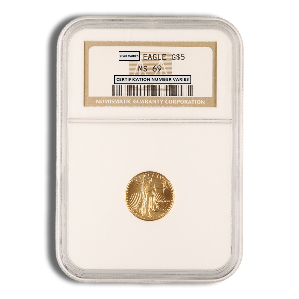 1989 1/10 oz Gold Eagle $5 NGC MS69 - PGS Gold And Coin