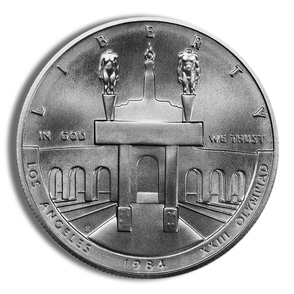 1984-S $1 LA Olympic Silver Commem - BU - PGS Gold And Coin