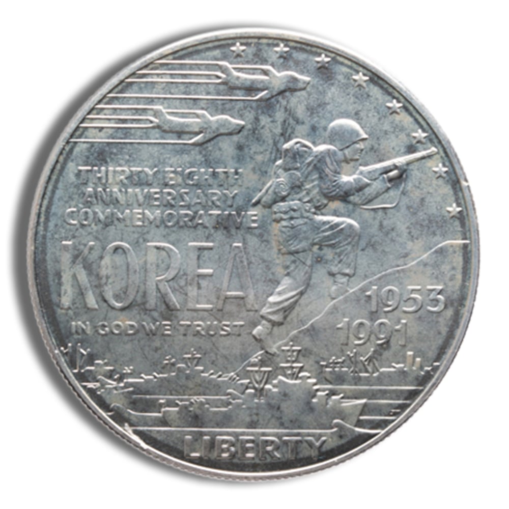 1991-D $1 Korean War Silver Commem - BU - PGS Gold And Coin