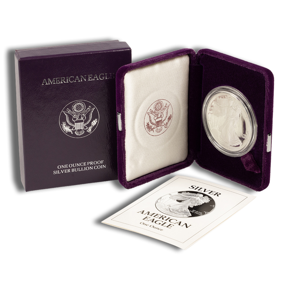 1993-P Proof Silver Eagle with Box & COA - PGS Gold And Coin