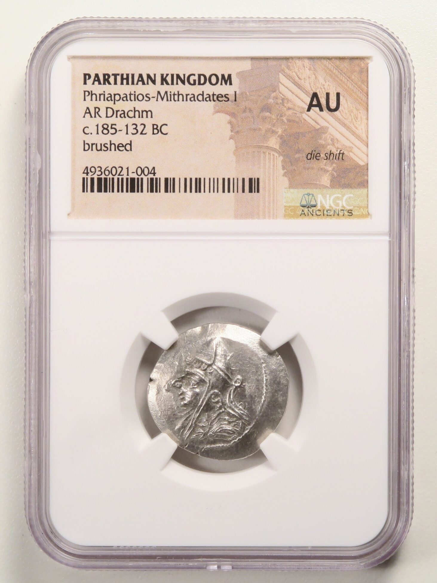 Parthian Kingdom c.AD 185-132 AR Drachm NGC AU 30375 - PGS Gold