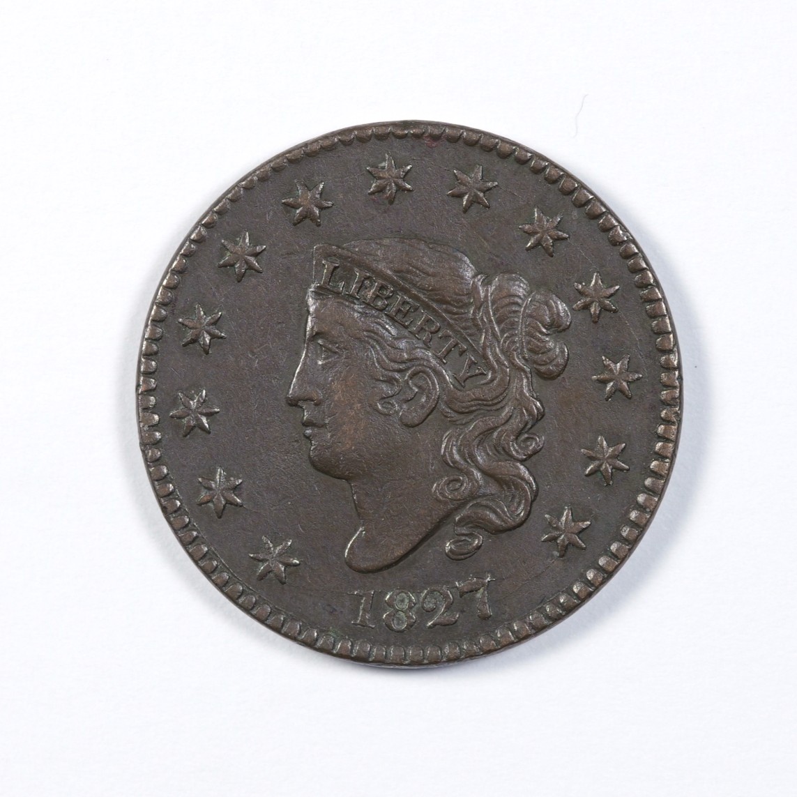 1827 Coronet Head Large Cent L1C N-9 R-3 *Scarce 31051 - PGS Gold