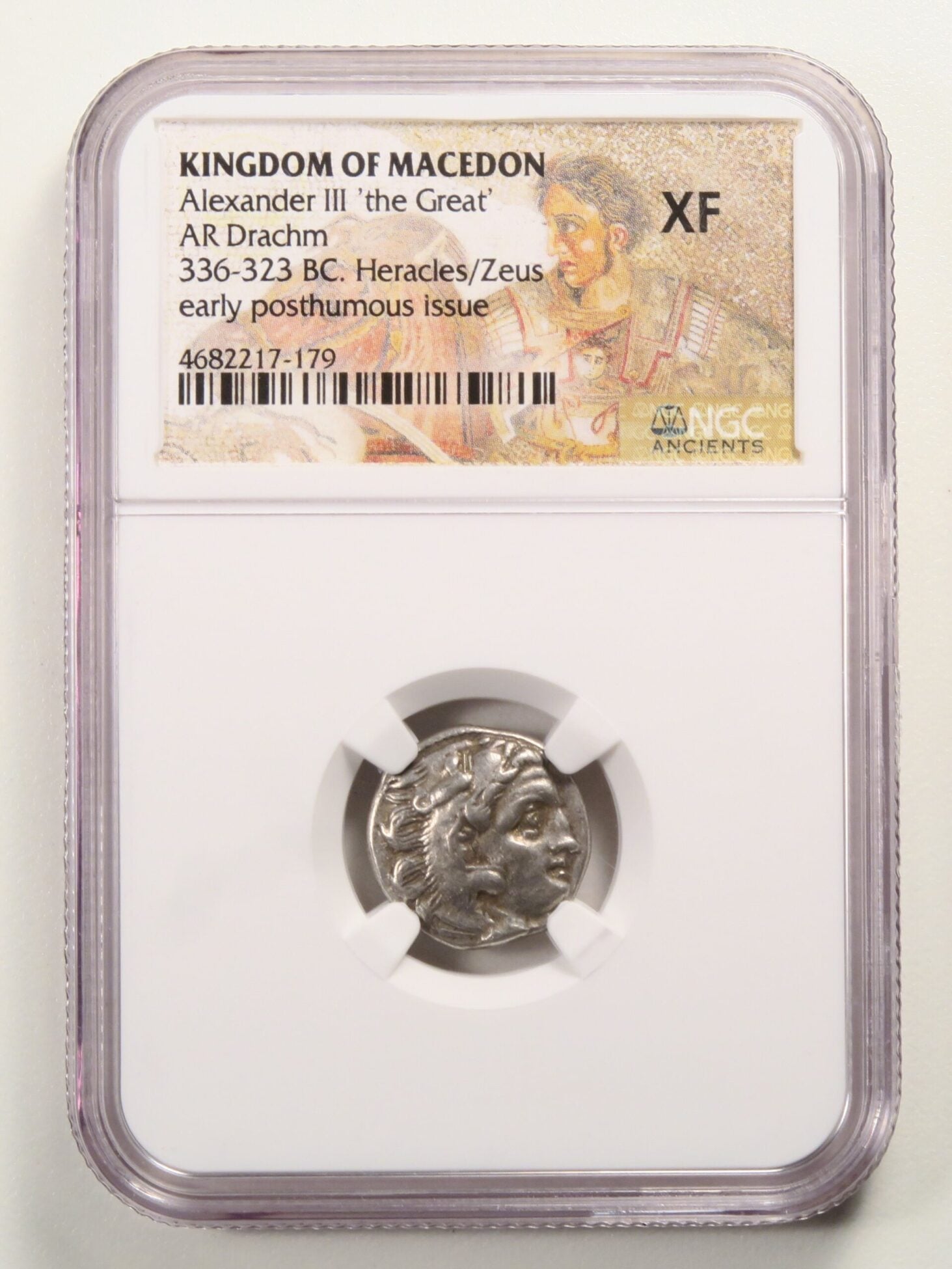 Kingdom of Macedon Alexander the Great AR Drachm 336-323 BC NGC XF