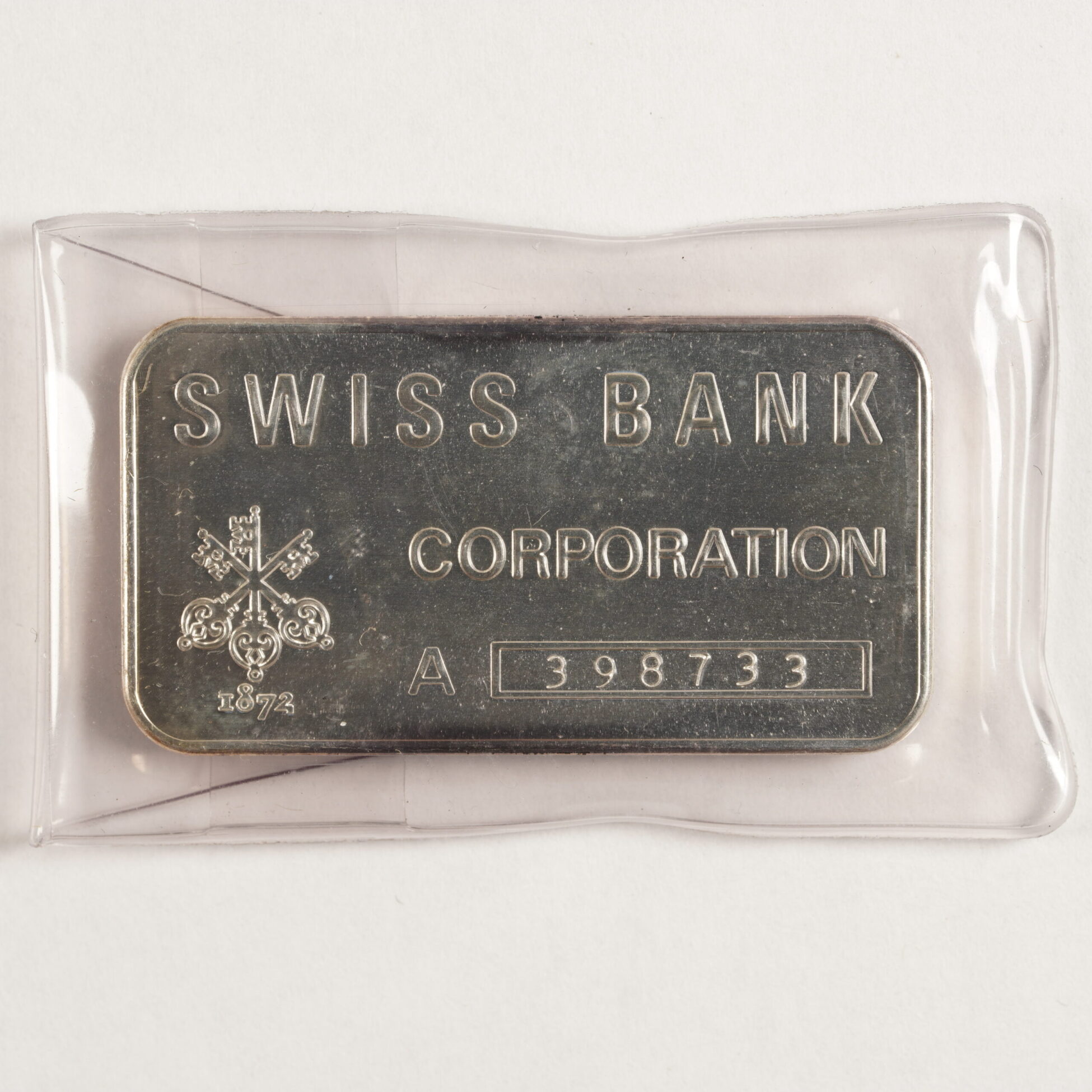 銀 ZS-04 約28.77g シルバー silver 銘板 造幣局 銀製 Vintage MP Metalor Swiss Bank Corporation 1oz .999 Fine Silver Bar